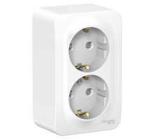 Blanca Белый О/У Розетка 2-ая с заземлением со шторками, 16А, 250В  BLNRA011201  SE