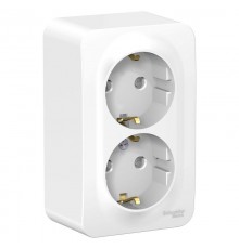 Blanca Белый О/У Розетка 2-ая с заземлением со шторками, 16А, 250В  BLNRA011201  SE