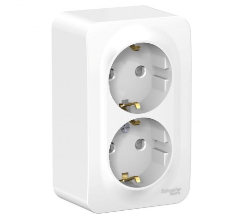 Blanca Белый О/У Розетка 2-ая с заземлением со шторками, 16А, 250В  BLNRA011201  SE