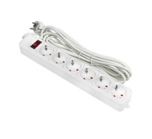 Сетевой фильтр 6*5м 10А/2,2кВт с выкл. c/з ПВС 3х0,75 Блокбастер EKF PROxima  UFP10-375-6-05  EKF