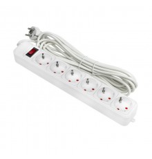 Сетевой фильтр 6*5м 10А/2,2кВт с выкл. c/з ПВС 3х0,75 Блокбастер EKF PROxima  UFP10-375-6-05  EKF