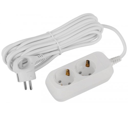 Удлинитель электрический ЭРА UDL-16-250-E Greenline 2 розетки с заземлением 5м ПВС 3x1мм2   Б0065014  ЭРА