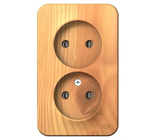 Blanca Ясень О/У с изолирующей пластиной Ясень Розетка 2-ая без заземления без шторок 16А, 250В  BLNRA000215  SE