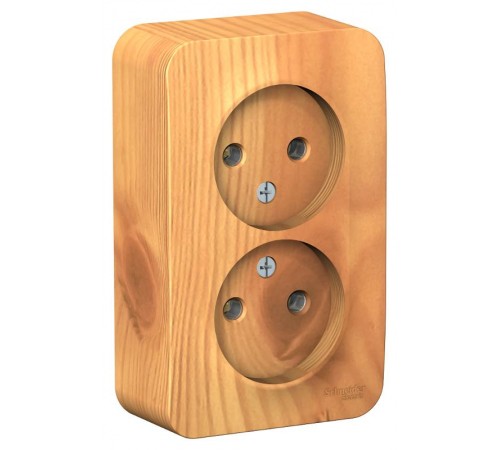 Blanca Ясень О/У с изолирующей пластиной Ясень Розетка 2-ая без заземления без шторок 16А, 250В  BLNRA000215  SE