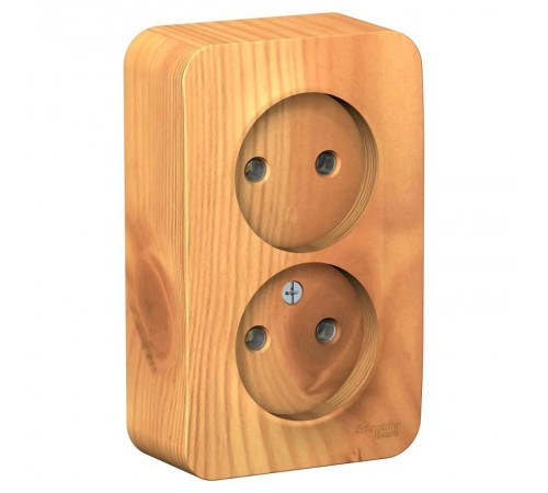 Blanca Ясень О/У с изолирующей пластиной Ясень Розетка 2-ая без заземления без шторок 16А, 250В  BLNRA000215  SE