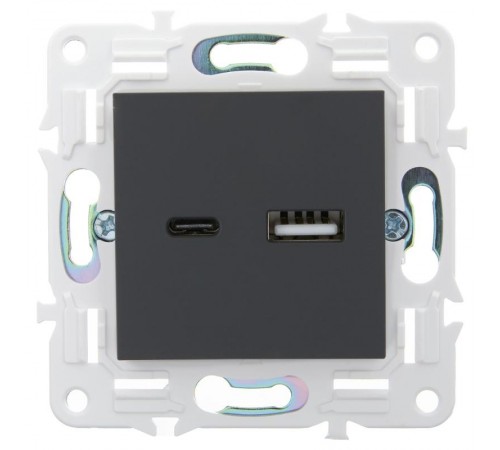 SKANDY Розетка USB A+C 3,1А SK-R14G графит  SK-U22-D31-K53  IEK
