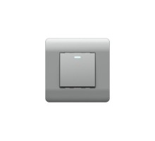 Выключатель 1-клавишный без фиксации с подсветкой, 10А, серебряный(NEW3-E)  431403  CHINT