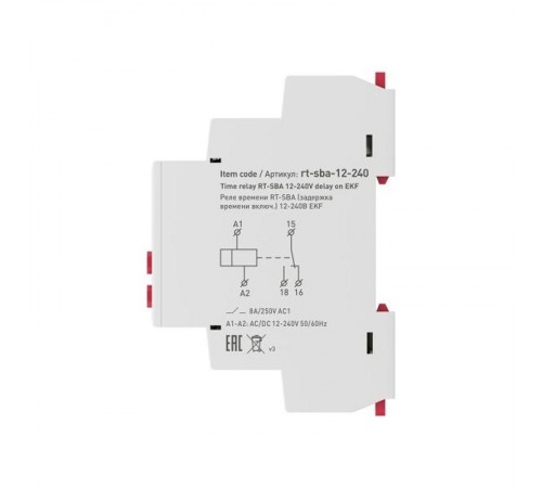 Реле времени RT-SBA (задержка времени включ.) 12-240В EKF PROximart-sba-12-240EKF