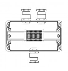 Взрывозащищенная клеммная коробка из полиэстера TBE-P-04-(12xCBC.2)-2xKH3MHK(A)-1xKH3MHK(C)1Ex e IIC Т5 Gb / Ex tb IIIC T95°C DbIP66/КЗ  1231.041.22.