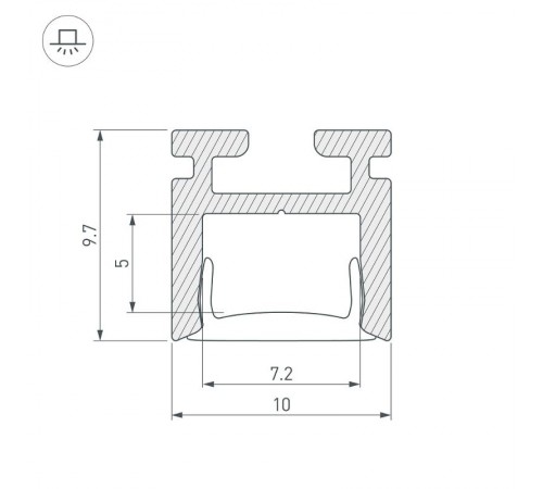 Профиль PIK-1010-2000 ANOD  029089  Arlight