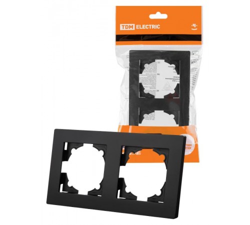 Рамка 2-х постовая черная "Сенеж"  SQ1816-0330  TDM