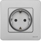 Inspiria Алюминий Розетка с заземлением С/У 16А без рамки  673722  Legrand
