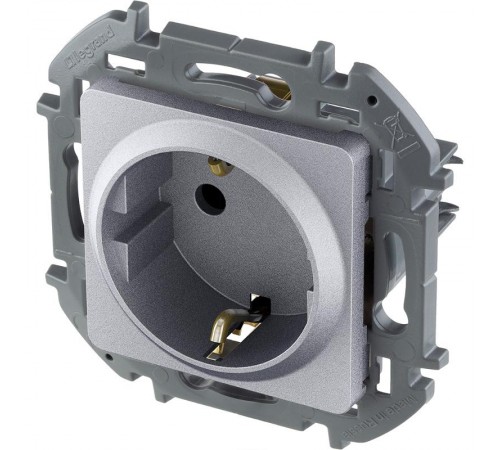 Inspiria Алюминий Розетка с заземлением С/У 16А без рамки  673722  Legrand