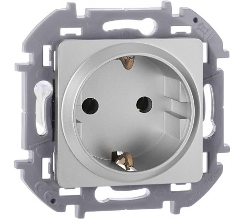 Inspiria Алюминий Розетка с заземлением С/У 16А без рамки  673722  Legrand
