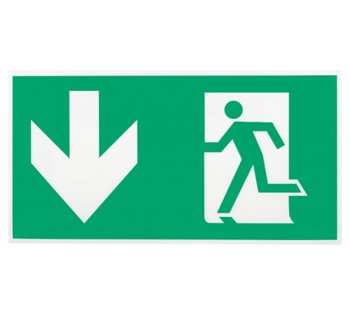 Самоклеящаяся этикетка INFO-SSA-118 пленка бэклит Человек-стрелка-вниз зеленая для SSA-103  Б0057714  ЭРА