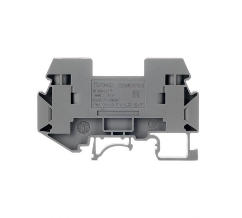Клемма измерительная, винтовой зажим, 2 точки подключения, 6 кв.мм, серая  TUR-6-RTK-S  DKC