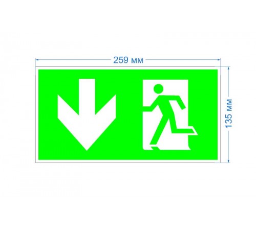 Самоклеящаяся этикетка INFO-SSA-118 пленка бэклит Человек-стрелка-вниз зеленая для SSA-103  Б0057714  ЭРА