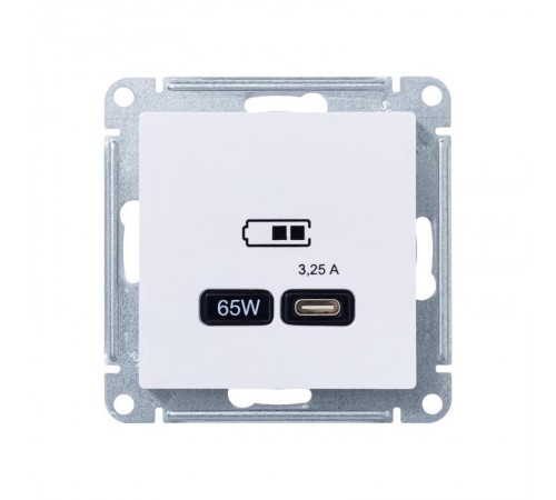 AtlasDesign Лотос USB Розетка тип-С 65Вт высокоскоростной заряд QC, PD, механизм  ATN001327  SE