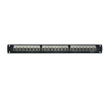 Патч-панель модульная 19", 1U, CAT6, 24 порта RJ45, экранированная  RN6PPF24  DKC