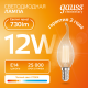 Лампа светодиодная   Filament Elementary Свеча на ветру 12W 730lm 2700К Е14 LED 1/10/100  42112  Gauss