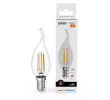 Лампа светодиодная   Filament Elementary Свеча на ветру 12W 730lm 2700К Е14 LED 1/10/100  42112  Gauss