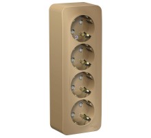 Blanca Титан О/У с изолирующей пластиной Титан Розетка 4-ая с заземлением со шторками 16А, 250В  BLNRA011414  SE