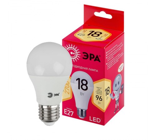 Лампа светодиодная LED A65-18W-827-E27 R (диод, груша, 18Вт, тепл, E27)  Б0051850  ЭРА