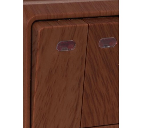 ОКТАВА дуб Выключатель 2-клавишный с индикацией 10А ВС20-2-1-ОД  EVO21-K04-10-DC  GENERICA