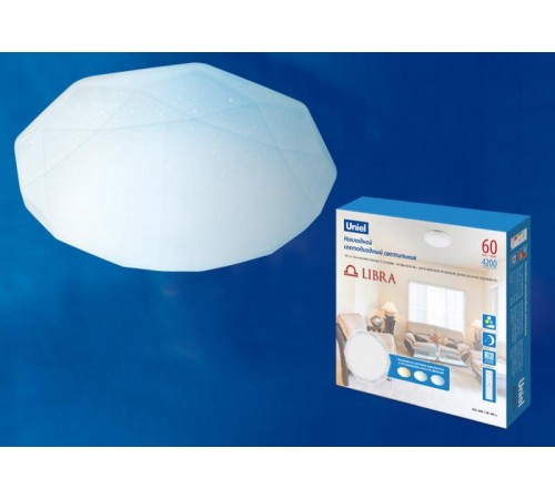 Светильник светодиодный декоративный бытовой, димм, с П/У ULI-D225 60W/SW/51 LIBRA 3000К/4000К/6500К 4200Лм. IP20  UL-00003342  Uniel