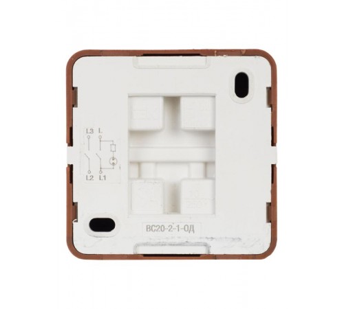 ОКТАВА дуб Выключатель 2-клавишный с индикацией 10А ВС20-2-1-ОД  EVO21-K04-10-DC  GENERICA