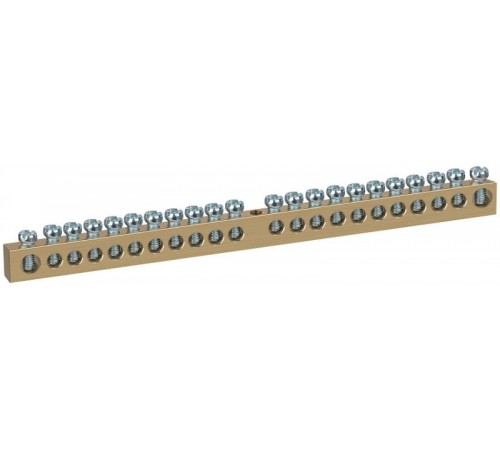 Шина  NO-122-36 PEN земля-ноль 8х12мм 22/1 латунная крепеж по центру   Б0047252  ЭРА