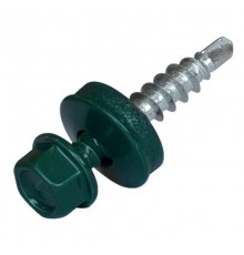 Саморез КР св. 4,8х28 RAL-6002 (зелёный) (300 шт) - ведро ( 1,584 кг)  103177  Tech-KREP