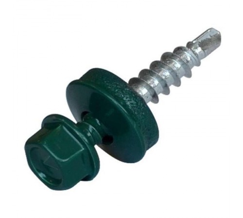 Саморез КР св. 4,8х28 RAL-6002 (зелёный) (300 шт) - ведро ( 1,584 кг)  103177  Tech-KREP