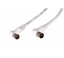 Шнур ТВ гнездо - ТВ штекер, угловой, длина 3 метра, белый  18-0024  REXANT