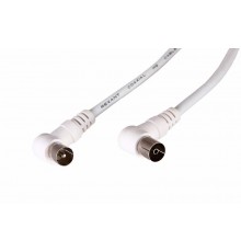 Шнур ТВ гнездо - ТВ штекер, угловой, длина 3 метра, белый  18-0024  REXANT