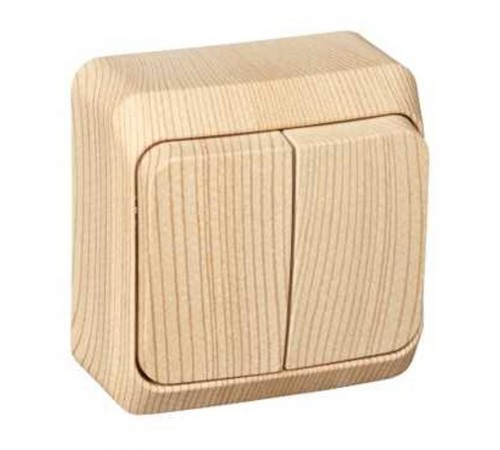 Этюд Сосна О/У Выключатель 2-клавишный (сх. 5)  BA10-002D  SE