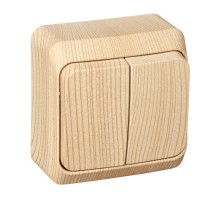 Этюд Сосна О/У Выключатель 2-клавишный (сх. 5)  BA10-002D  SE