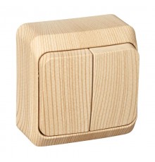 Этюд Сосна О/У Выключатель 2-клавишный (сх. 5)  BA10-002D  SE