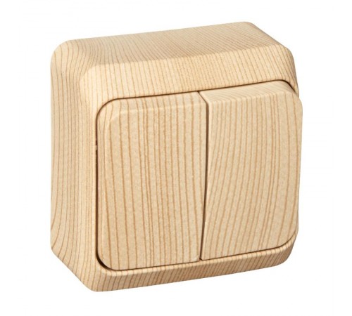 Этюд Сосна О/У Выключатель 2-клавишный (сх. 5)  BA10-002D  SE