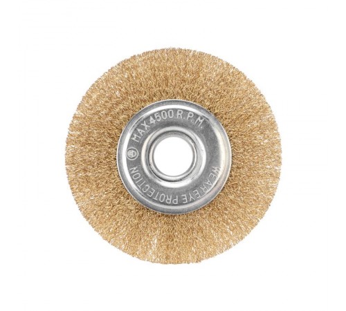 Щетка дисковая для УШМ витая латунированная проволока 125 мм, отв. 22,23 мм Kranz  KR-91-1242  Kranz