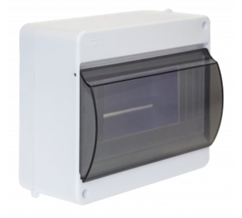 Щиток тусо о/п на 6 мод. с вертикальной дверцей. 130х159х83мм  68106  Рувинил