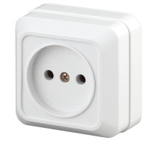 2-201-01 Intro Розетка 2P, 16А-250В, IP20, ОУ, Quadro, белый  Б0027646  Intro