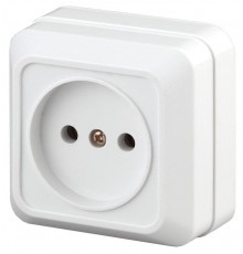 2-201-01 Intro Розетка 2P, 16А-250В, IP20, ОУ, Quadro, белый  Б0027646  Intro