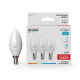 Лампа светодиодная LED 7Вт E14 220В 4100К Elementary свеча (3 лампы в упаковке)  33127T  Gauss