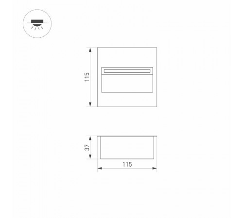 Светильник LTD-TRAIL-S115x115-4W Warm3000 (GR, 70 deg, 230V) (Arlight, IP65 Металл, 3 года)  029963  Arlight