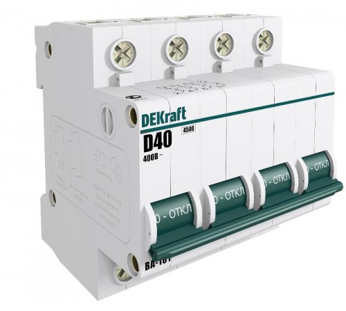 Выключатель автоматический четырехполюсный ВА-101 63А C 4,5кА  11096DEK  DEKraft