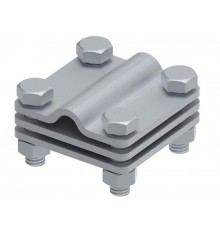 Соединитель 55х55 пруток-полоса с разделительной пластиной, гор. цинк, 391017  МС-017-ГЦ   Ostec