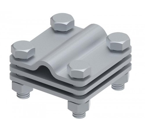 Соединитель 55х55 пруток-полоса с разделительной пластиной, гор. цинк, 391017  МС-017-ГЦ   Ostec