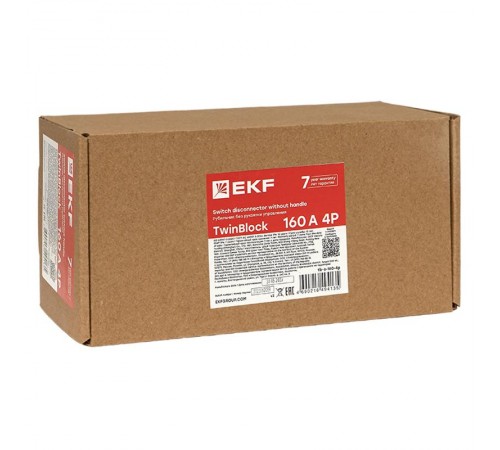 Рубильник 160A 4P без рукоятки управления TwinBlock  tb-s-160-4p  EKF