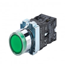 Кнопка управления NP2-BW3365 1НО+1НЗ зеленая AC/DC230В(LED) IP40  574268  CHINT